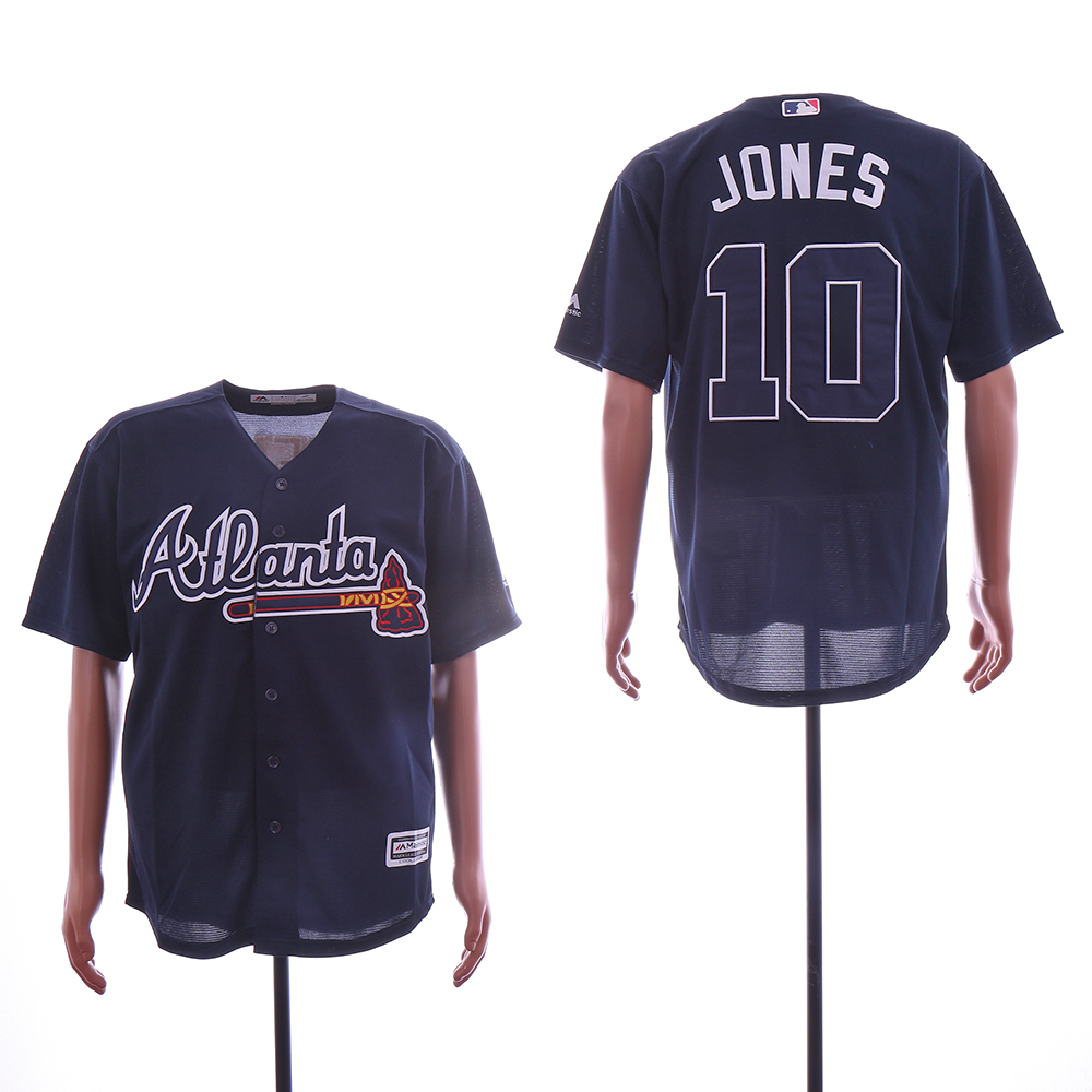 Men Atlanta Braves #10 Jones Blue MLB Jerseys->atlanta braves->MLB Jersey